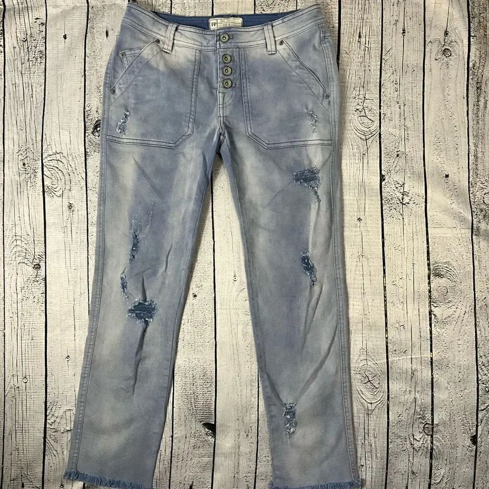 FREE PEOPLE Button Fly Ankle Skinny Jeans - Picture 3 of 5